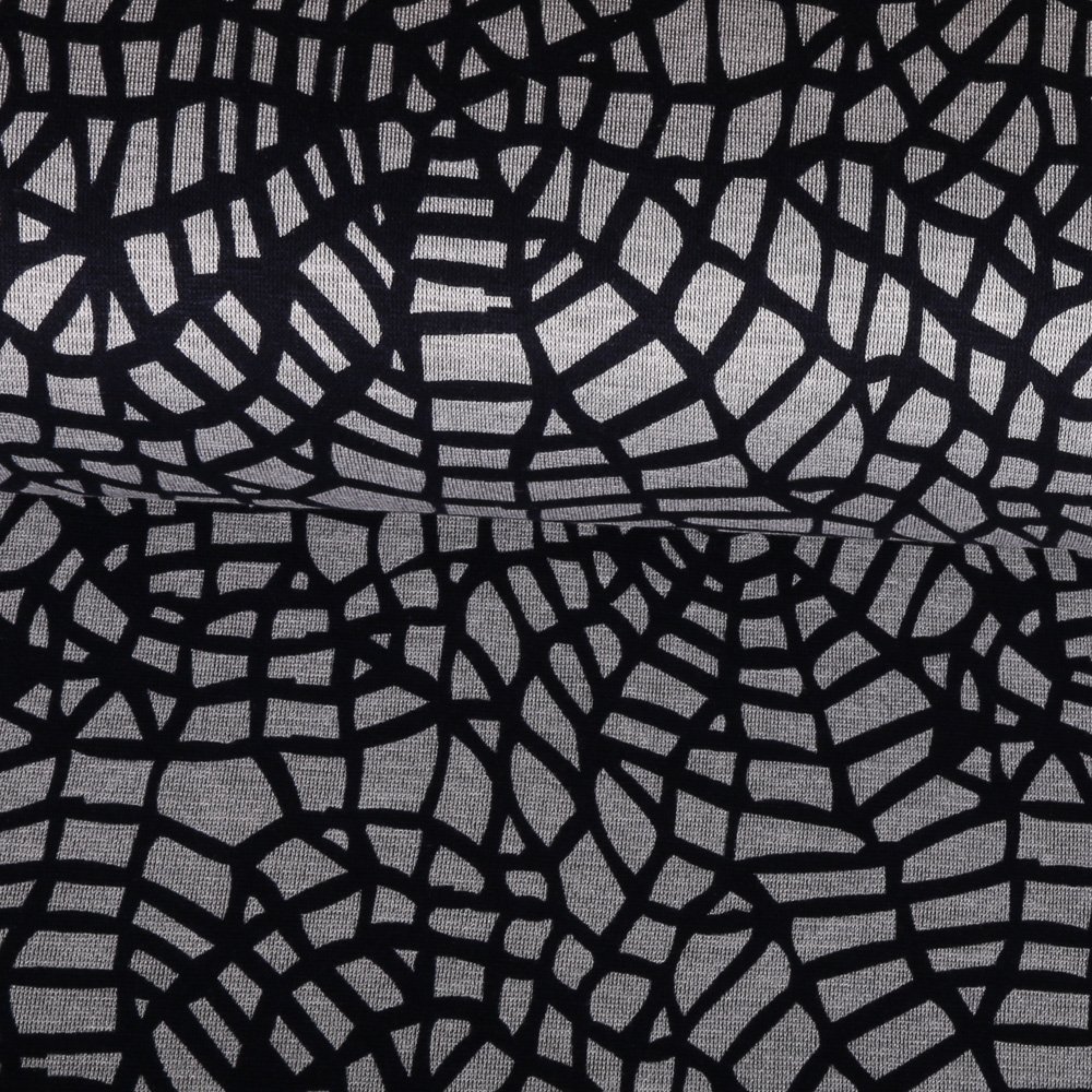 Tissu Jersey Viscose Lourd Toile Marine sur fond Gris clair