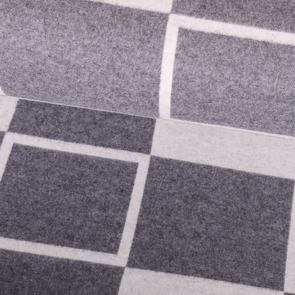 Tissu Lainage Carreaux Gris pierre sur fond Gris clair