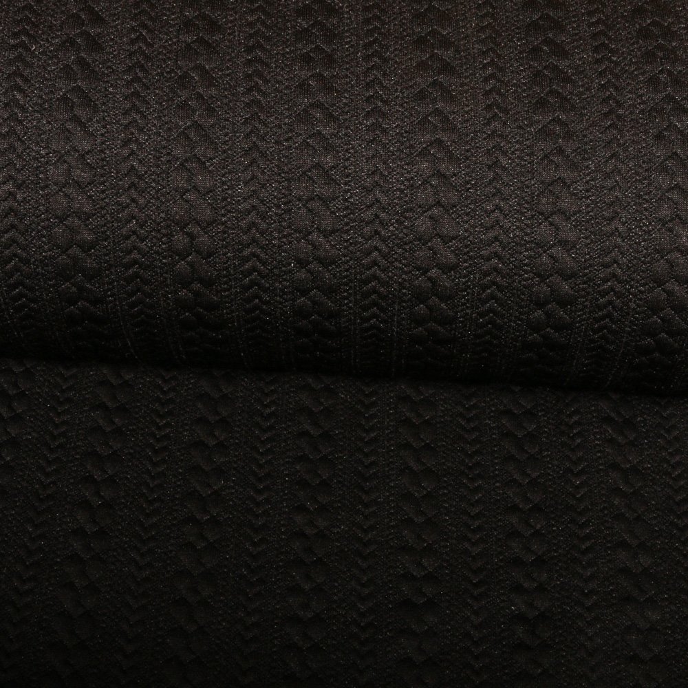 Tissu Jacquard Jersey Tresses Noires