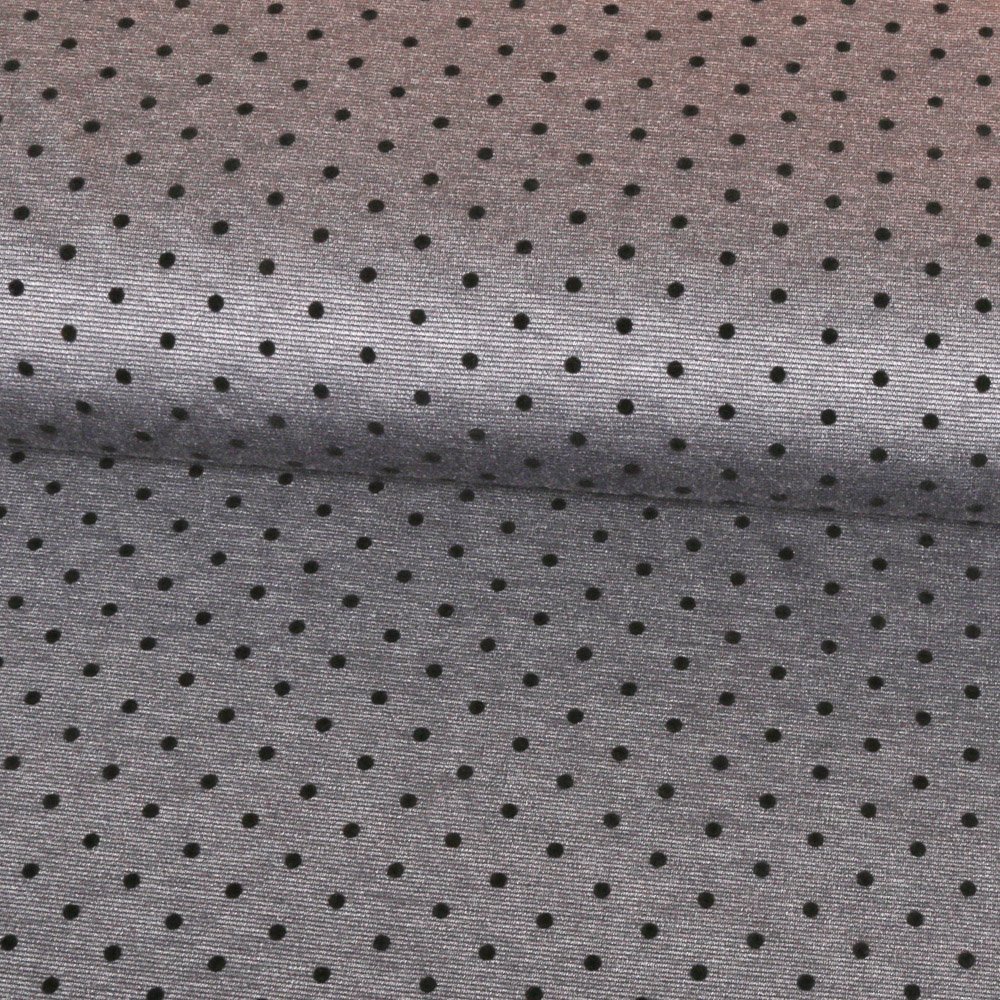 Tissu Jersey Milano Craftine Gris clair Pois velours