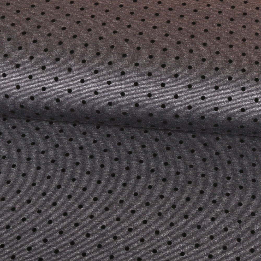 Tissu Jersey Milano Craftine Gris anthracite Pois velours 4mm