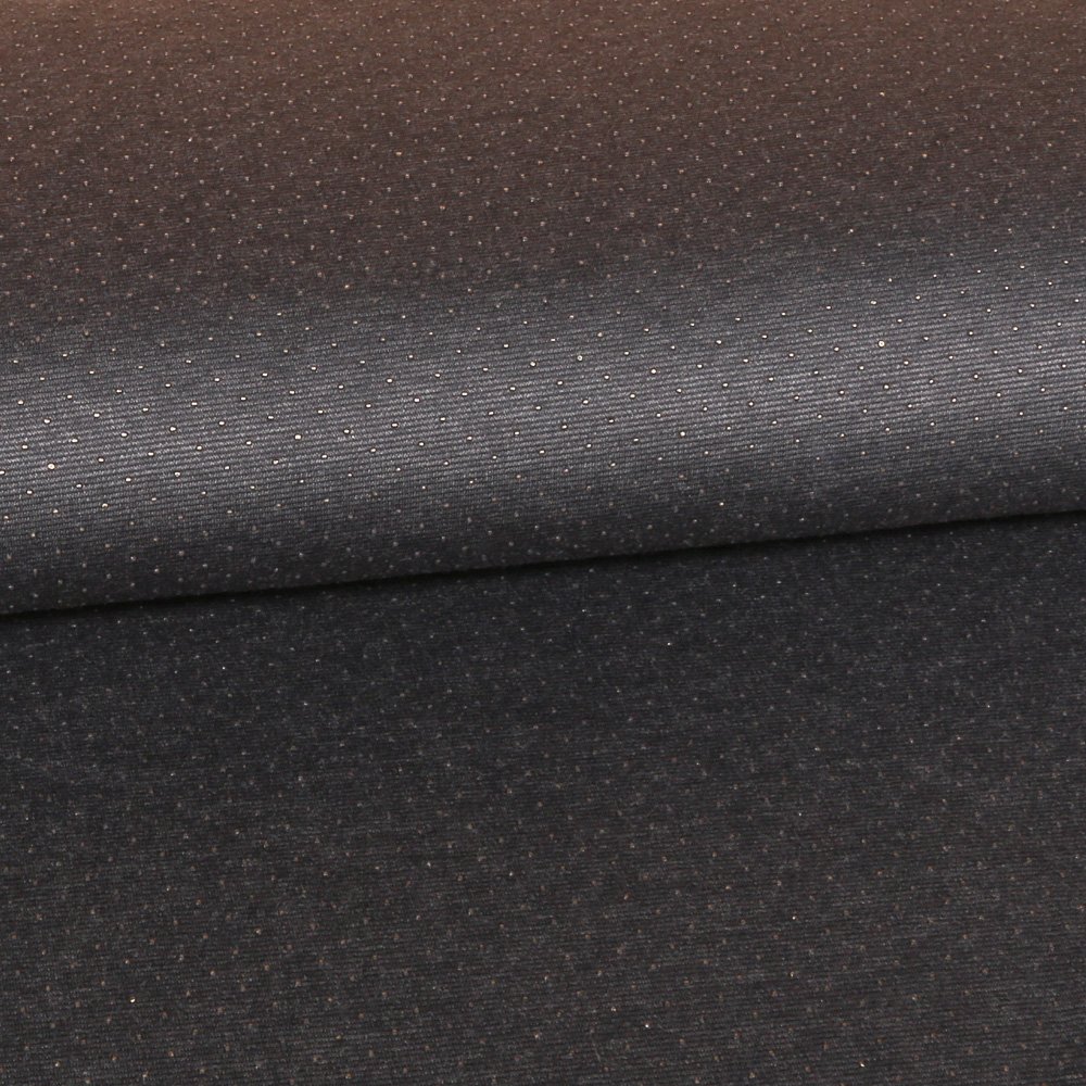 Tissu Milano Points en relief Or sur fond Gris anthracite