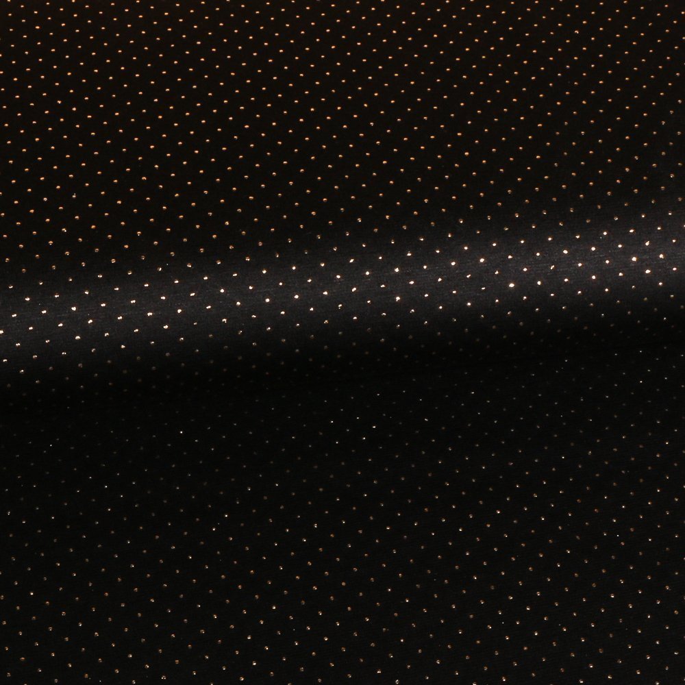 Tissu Milano Noir Points en relief Or