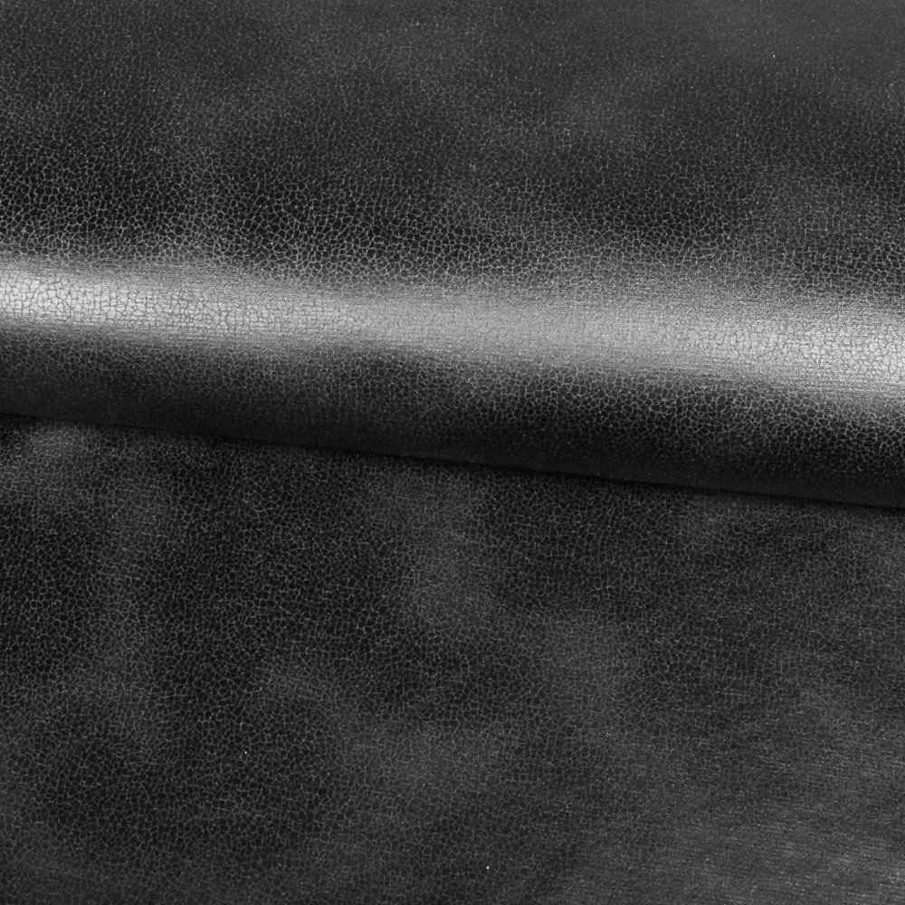 Tissu Simili Cuir Stretch Peau de serpent sur fond Gris anthracite
