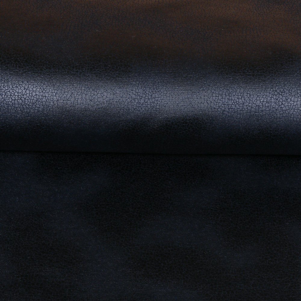 Tissu Simili Cuir Stretch Craquelé sur fond Marine