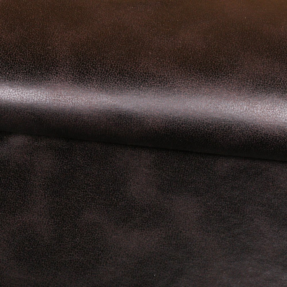 Tissu Simili Cuir Stretch Marron chocolat Craquelé