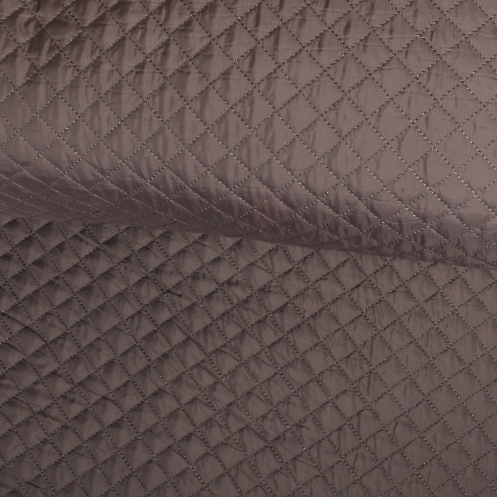 Tissu Doublure Matelassé Taupe Losanges