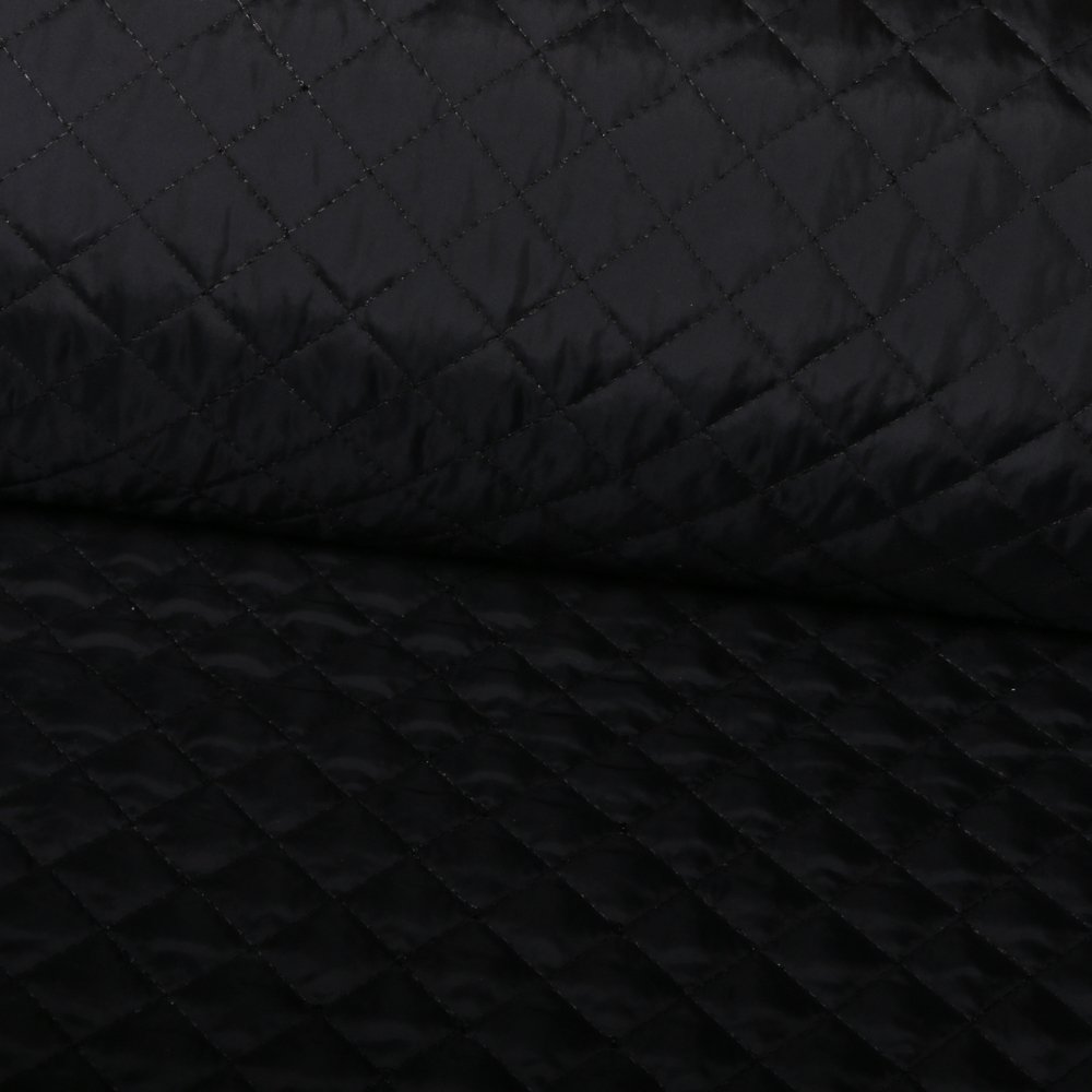 Tissu Doublure Matelassé Losanges sur fond Noir