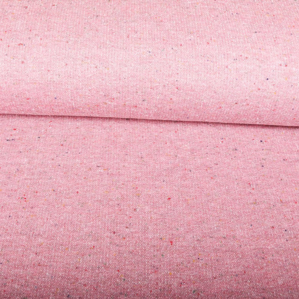 Tissu Jersey Jogging Moucheté Vieux rose clair