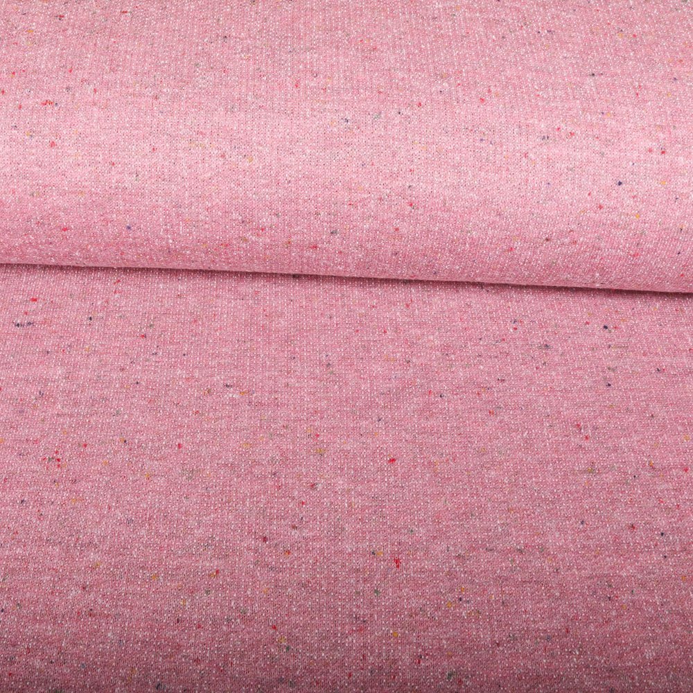Tissu Jersey Jogging Moucheté Vieux rose