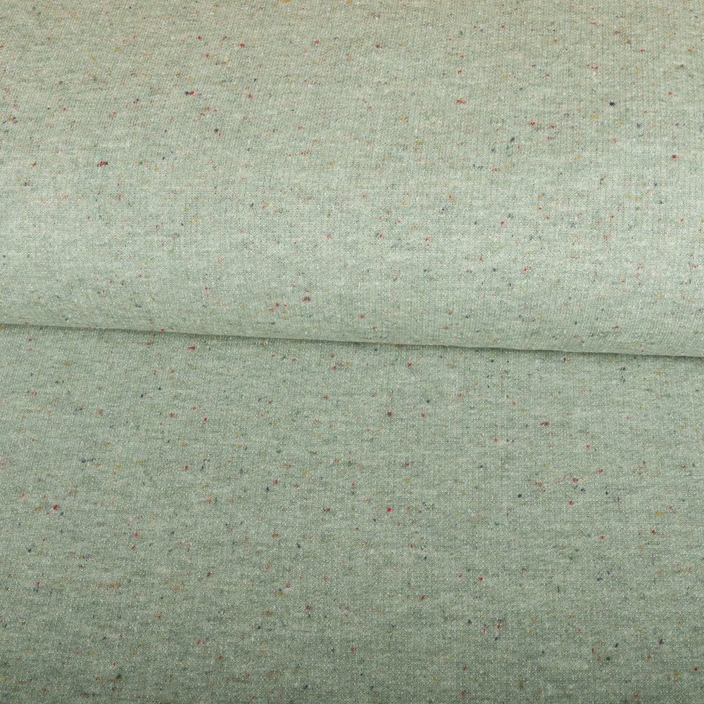 Tissu Jersey Jogging Moucheté Vert pastel