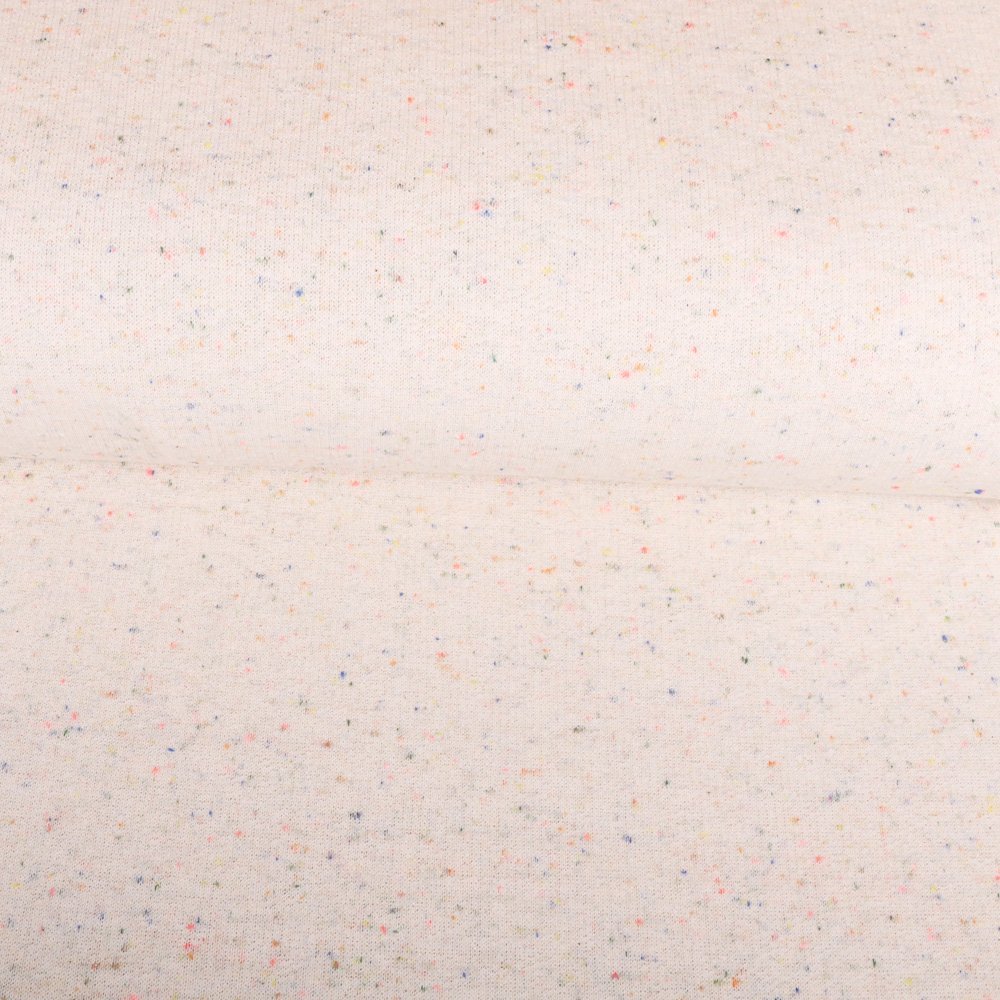 Tissu Jersey Jogging Moucheté Ecru