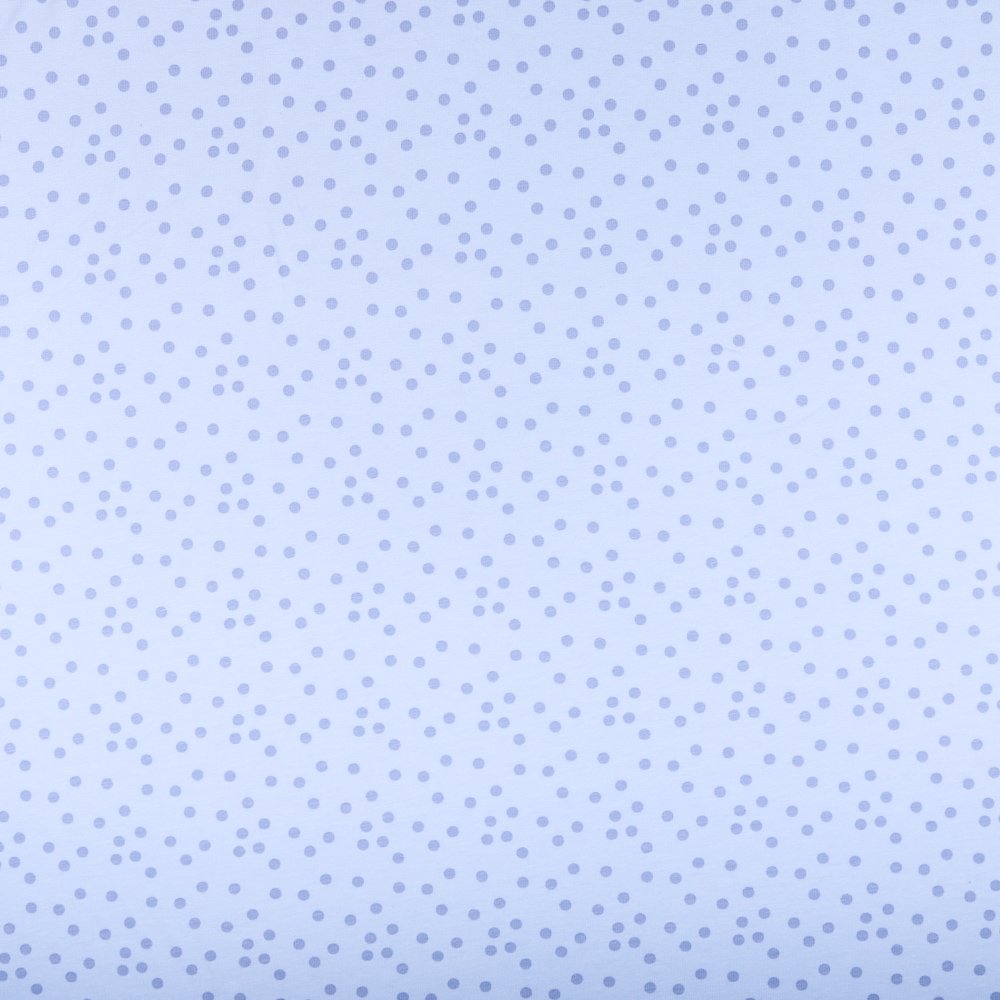 Tissu Jersey Coton Pois 5mm Pervenche sur fond Bleu ciel