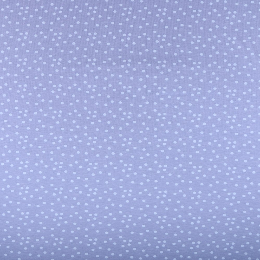 Tissu Jersey Coton Pois 5mm Bleu ciel sur fond Pervenche