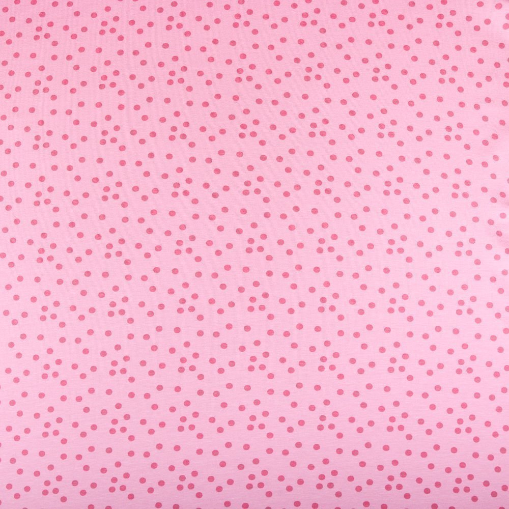 Tissu Jersey Coton Pois 5mm Vieux rose sur fond Rose