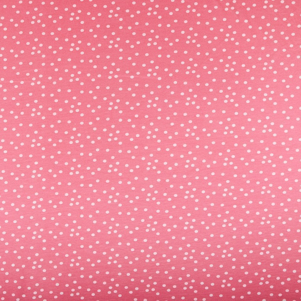 Tissu Jersey Coton Pois 5mm Chair sur fond Terracotta