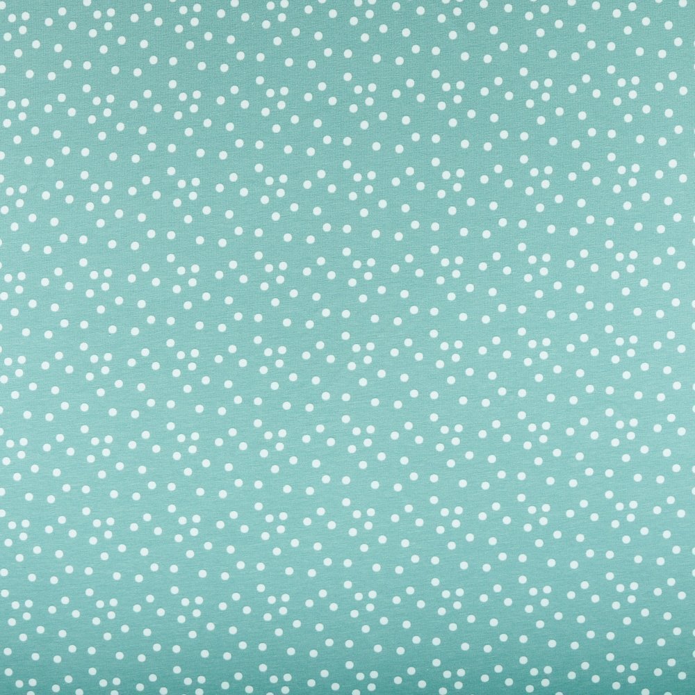 Tissu Jersey Coton Pois 5mm Menthe sur fond Lichen
