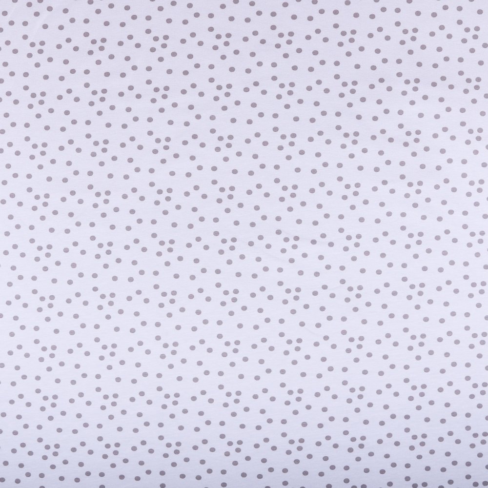 Tissu Jersey Coton Pois 5mm Gris foncé sur fond Gris clair
