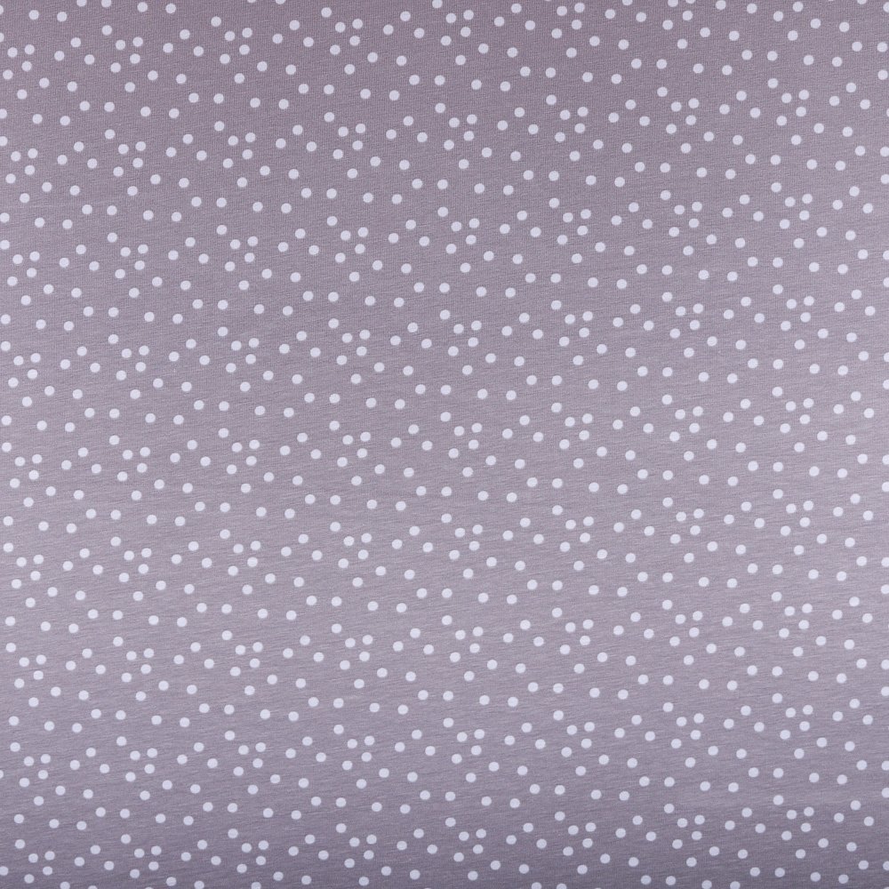 Tissu Jersey Coton Pois 5mm Gris clair sur fond Gris pierre