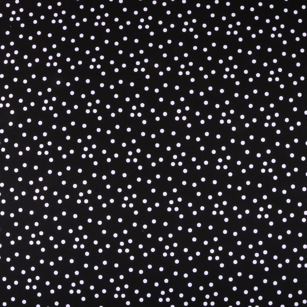 Tissu Jersey Coton Pois 5mm Blancs sur fond Noir