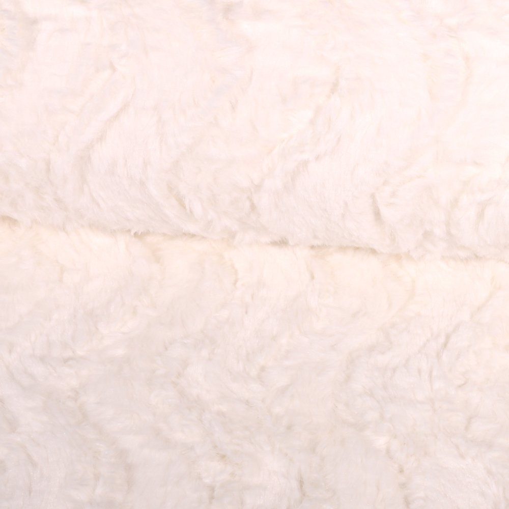 Tissu Fausse fourrure Ecru Vagues
