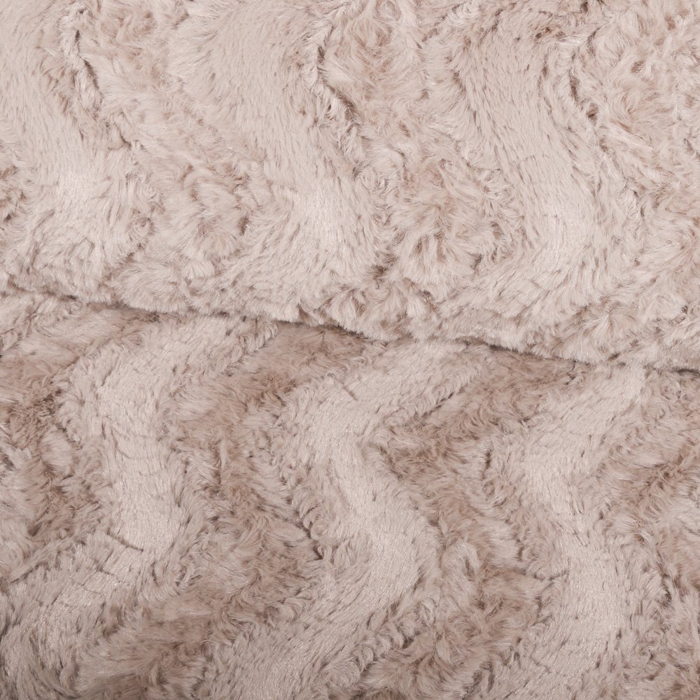 Tissu Fausse fourrure Beige Vagues