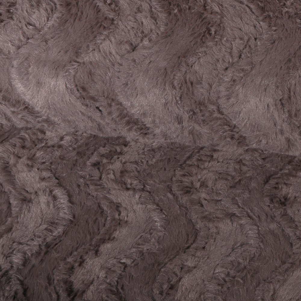 Tissu Fausse fourrure Vagues sur fond Taupe