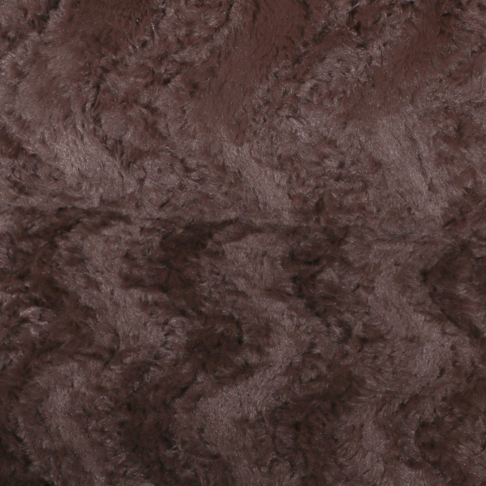 Tissu Fausse fourrure Vagues sur fond Marron