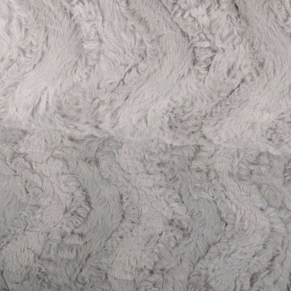 Tissu Fausse fourrure Vagues sur fond Gris clair