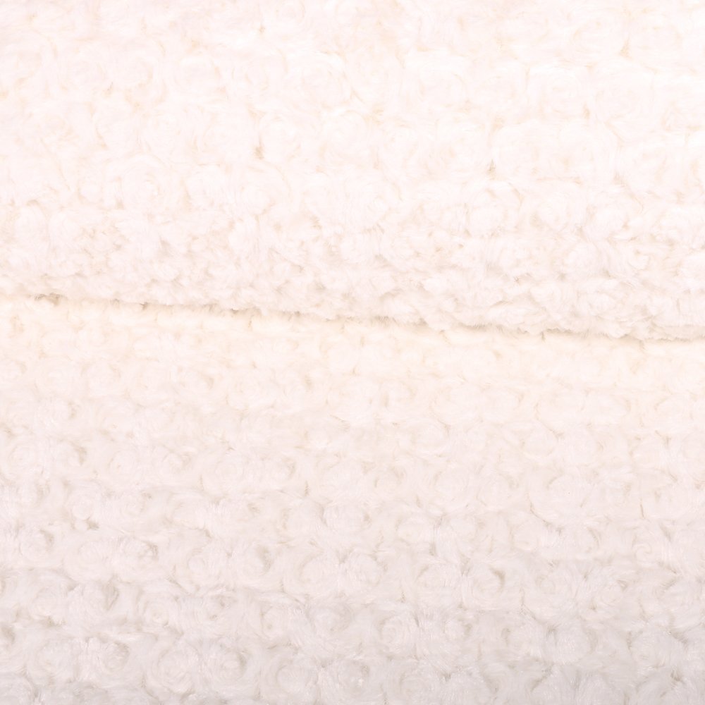 Tissu Fausse fourrure Boucles sur fond Ecru