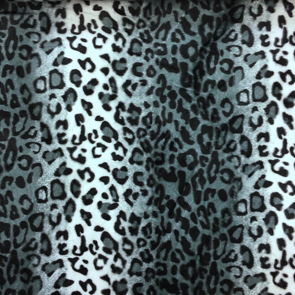 Tissu Velours Peau de bête Panthère Bleu gris