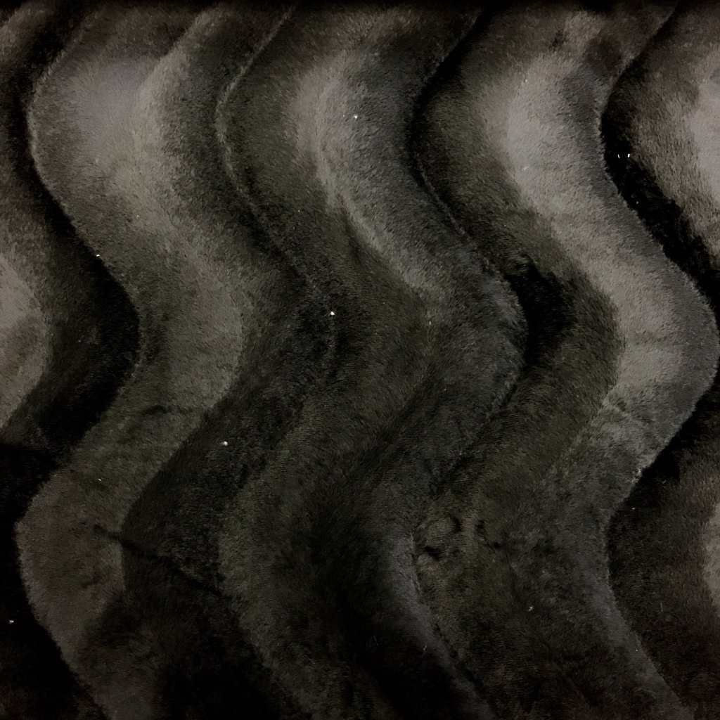 Tissu Velours Peau de bête Panthère Noir