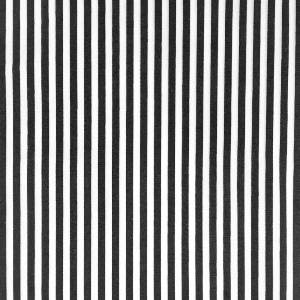 Tissu Coton imprimé marinière Gris anthracite et blanc