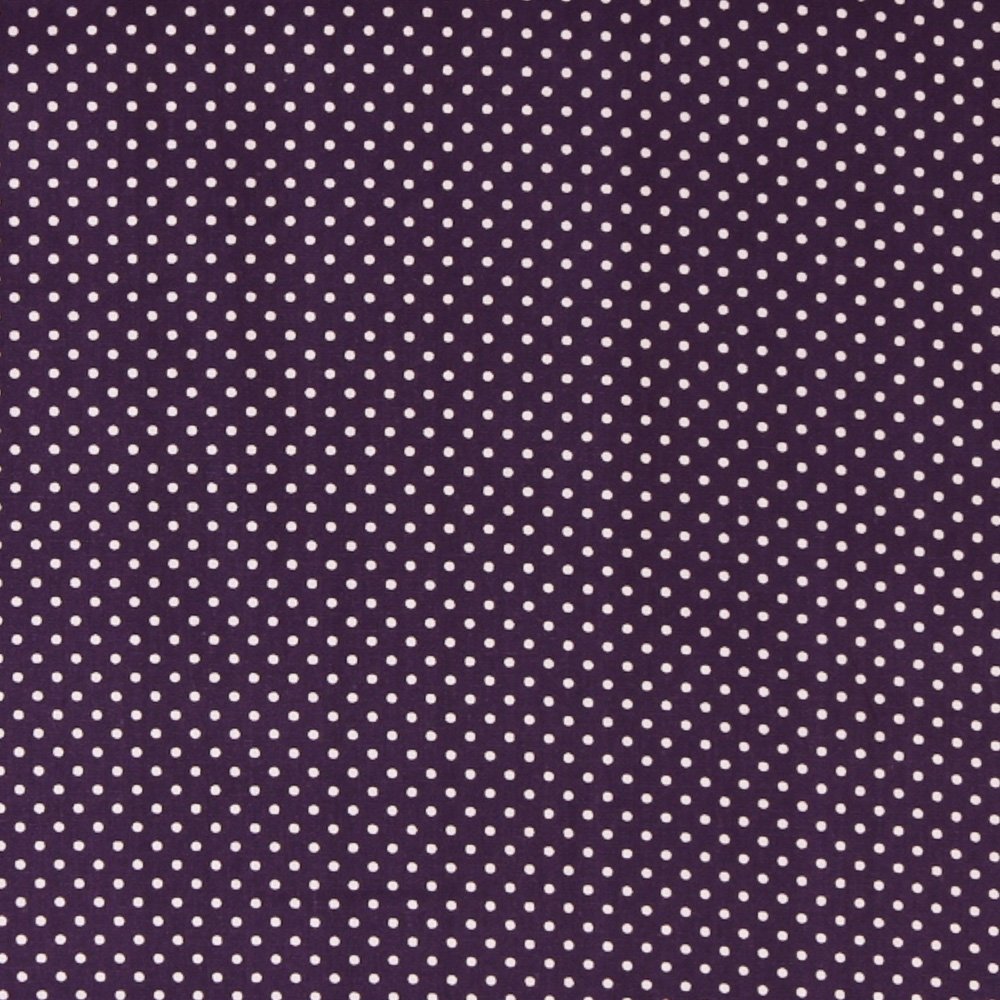 Tissu Coton imprimé Violet Pois 3 mm Blancs