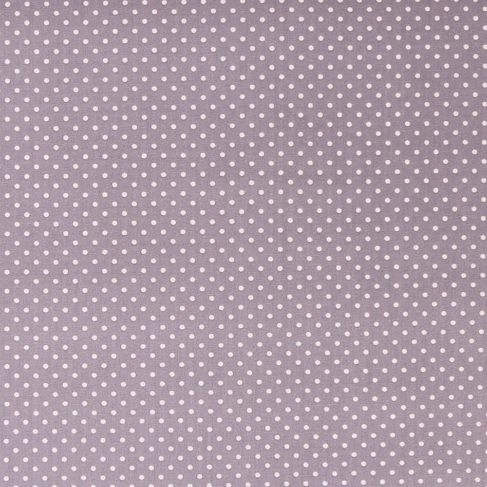 Tissu Coton imprimé Gris Pois 3 mm Blancs