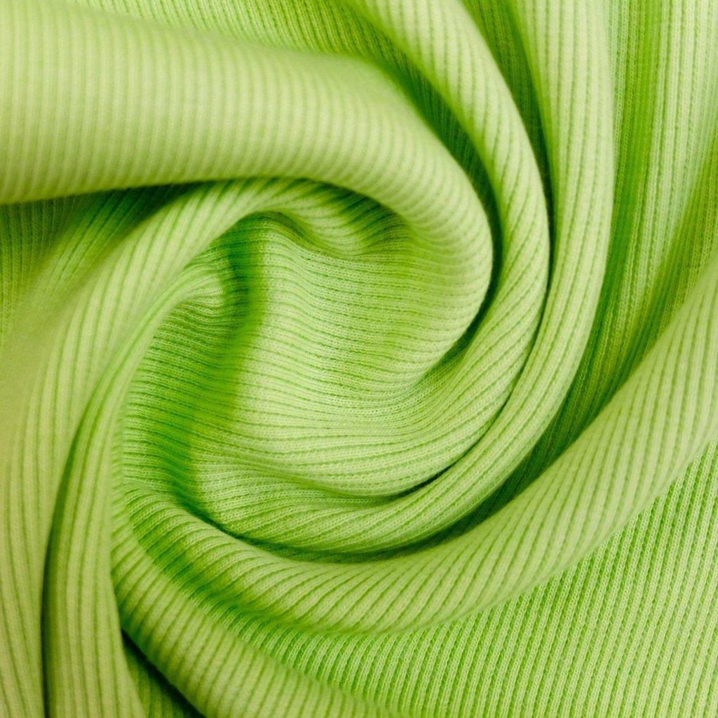 Tissu Bord côte Vert pomme