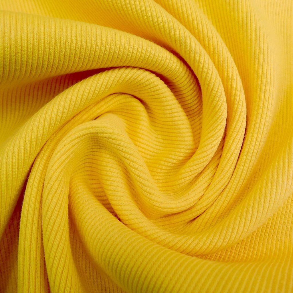 Tissu Bord côte Jaune