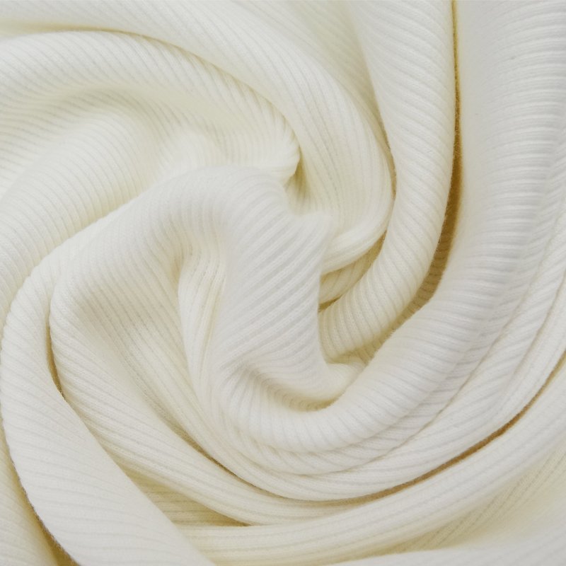 Tissu Bord côte Ecru