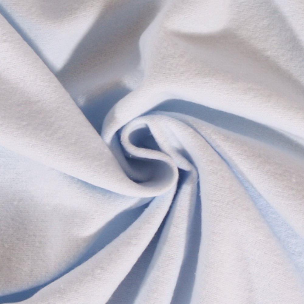 Tissu Flanelle de coton uni Bleu Ciel