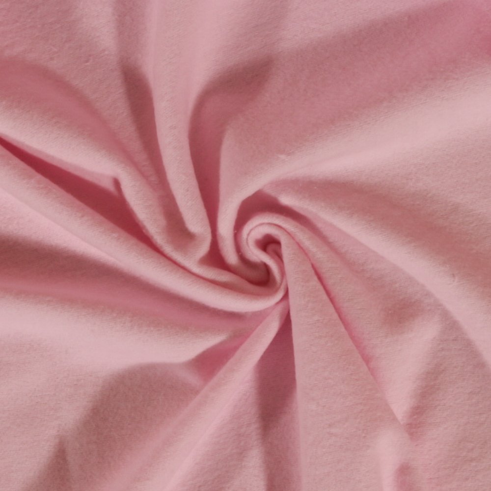 Tissu Flanelle de coton uni Rose Bébé