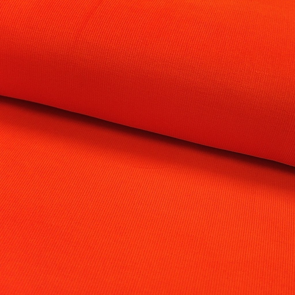 Tissu Velours milleraies Orange