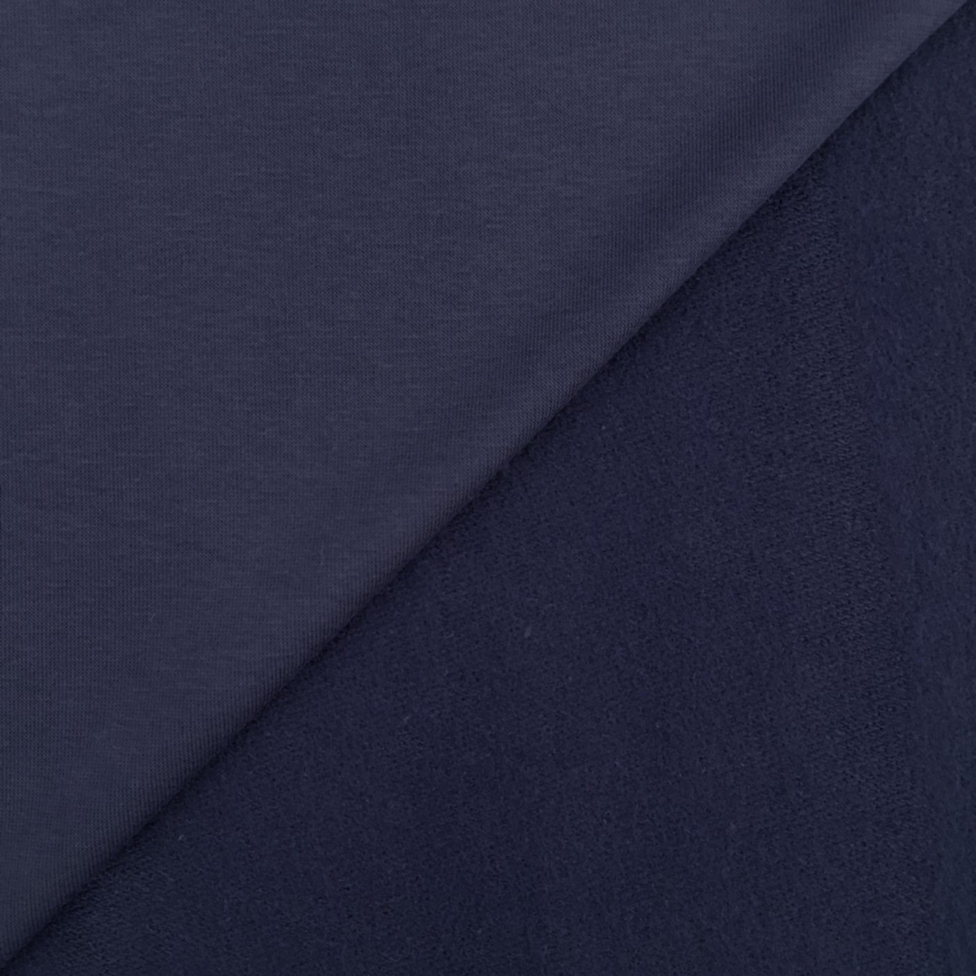 Tissu Molleton Sweat uni Bleu marine