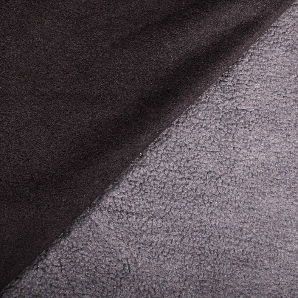 Tissu Aspect Peau retournée Doublure Mouton Gris
