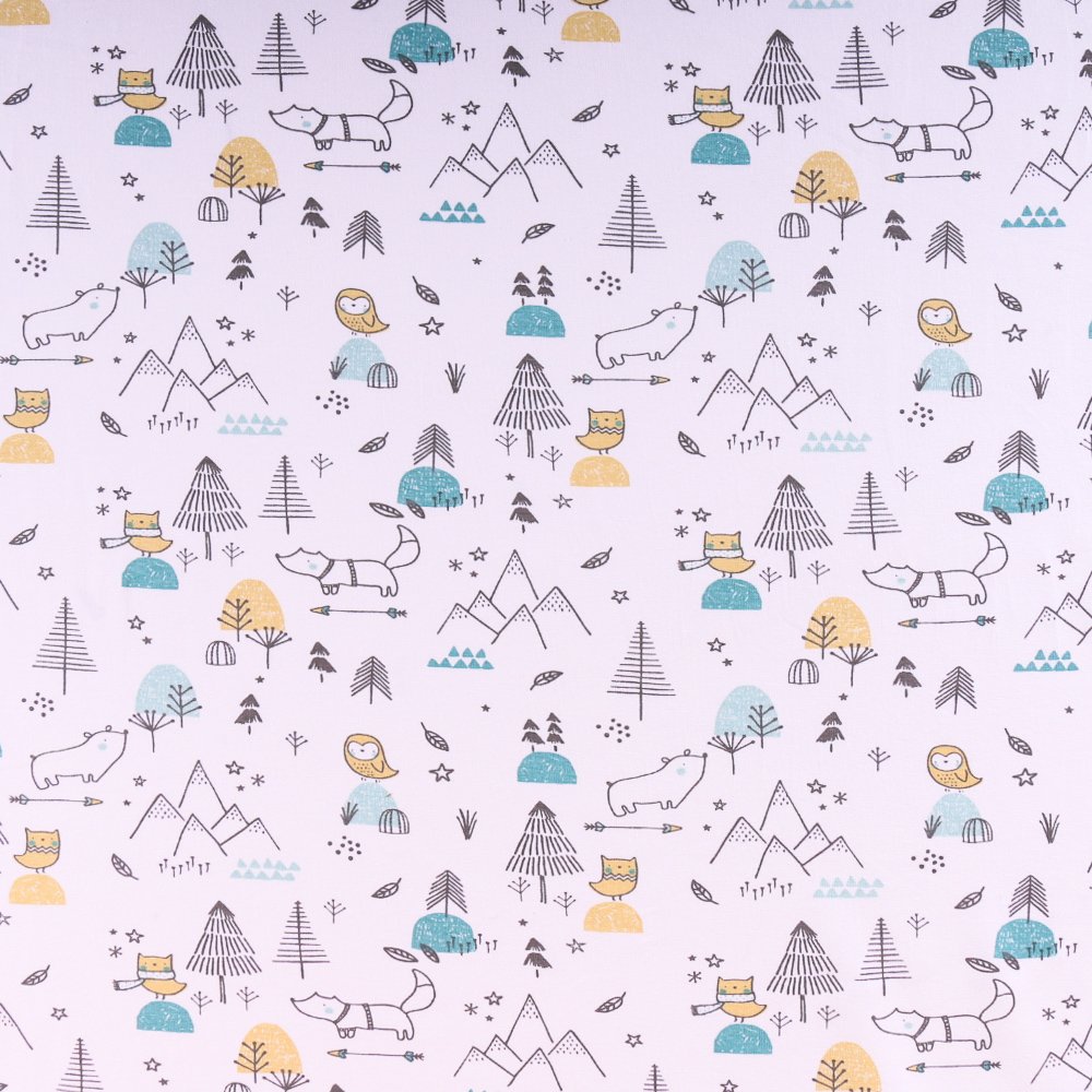 Tissu Jersey Arty Alaska Menthe / Jaune