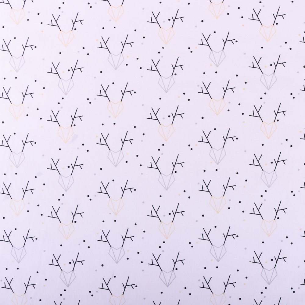 Tissu Coton Imprimé Arty Rennes abstraits Or / Noir