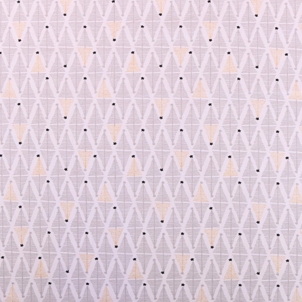 Tissu Coton Imprimé Arty Sapy Or / Blanc / Noir