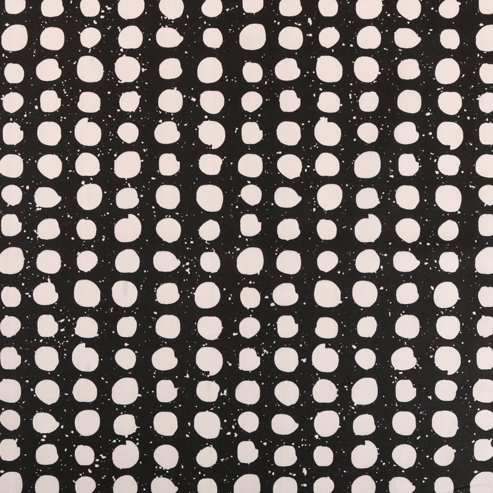 Tissu Coton Imprimé Arty Ségou Blanc cassé / Noir