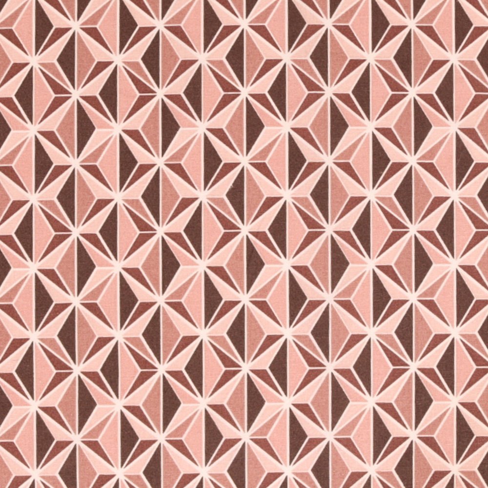 Tissu Coton Imprimé Arty Kirigami Vieux Rose
