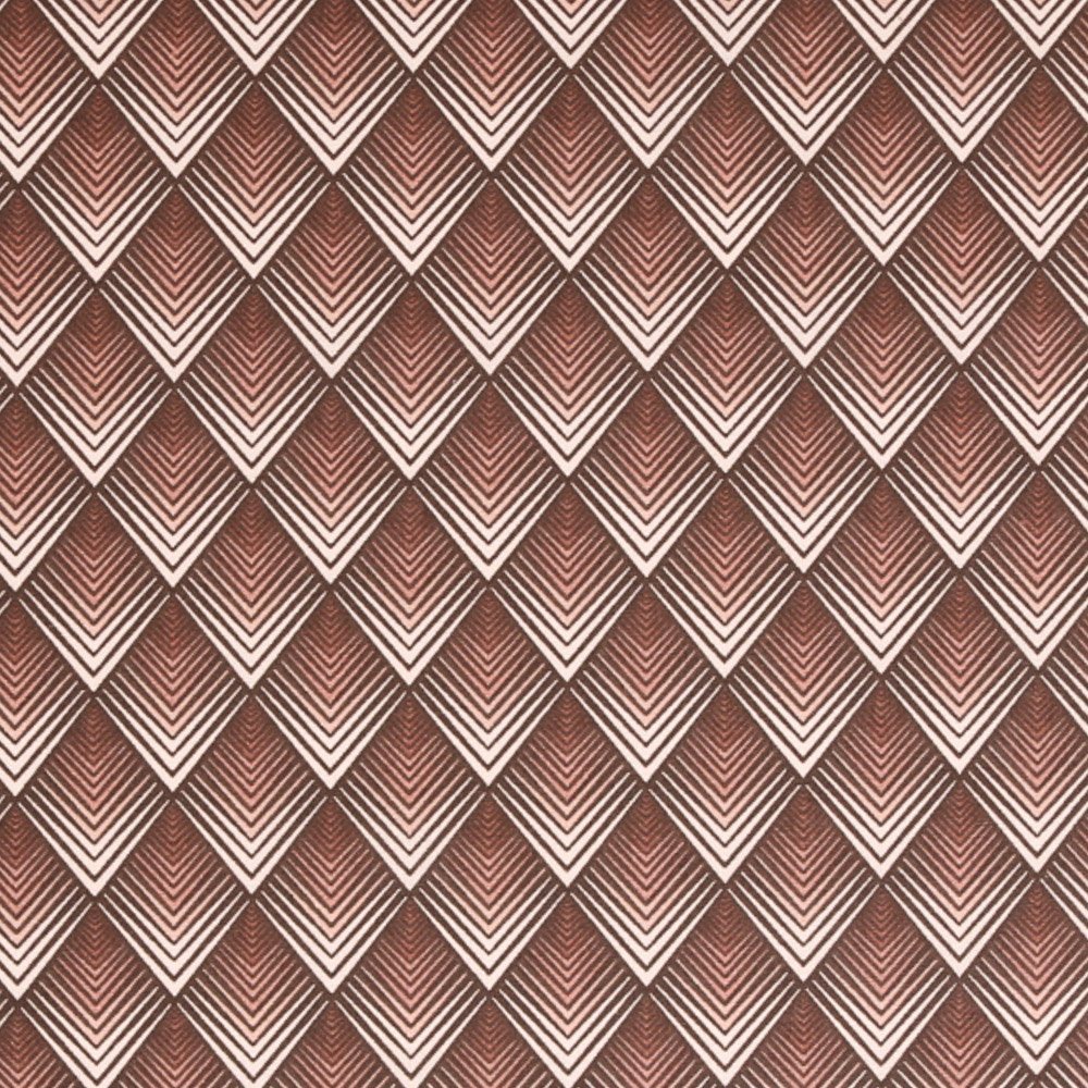 Tissu Coton Imprimé Arty Art Déco Vieux Rose