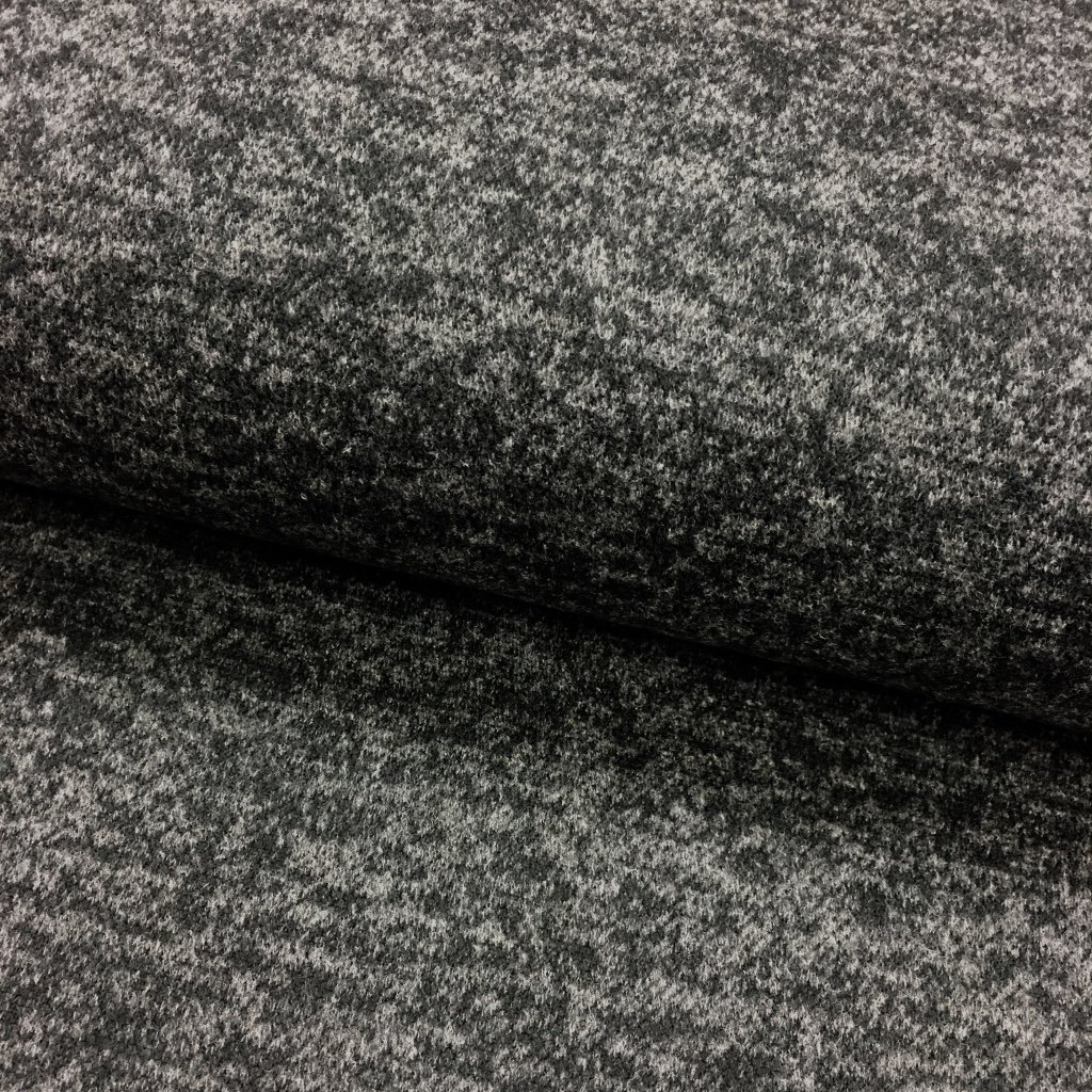 Tissu Maille jersey Gris anthracite chinée